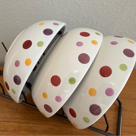 The Pampered Chef - simple addi+ions - Dots - set of 3 small 6” bowls - Picture 7 of 9
